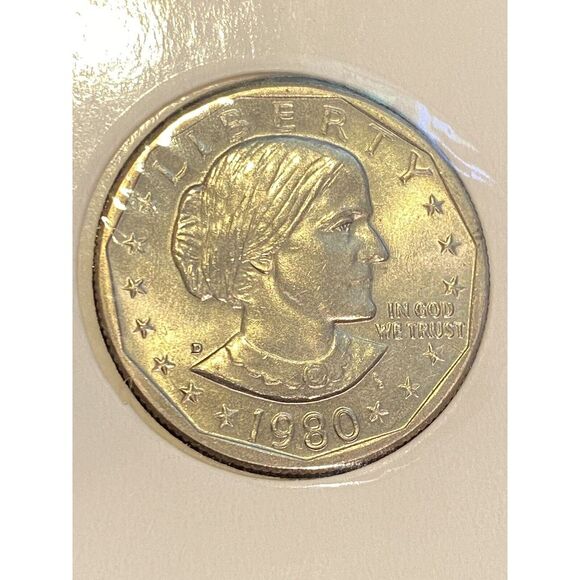 1980 D Denver Susan B Anthony One Dollar Wide Rim FG Frank‎ Gasparro - Picture 1 of 4